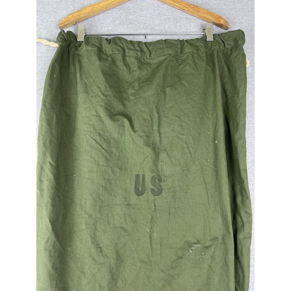 Vintage US Military Korean War Laundry Bag Olive Drab Canvas Drawstring